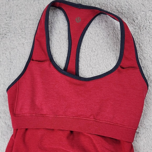 Lululemon Tank Top Womens Sz 8 Magenta Racerback Seamless Athletic Yoga Gym - Picture 12 of 13